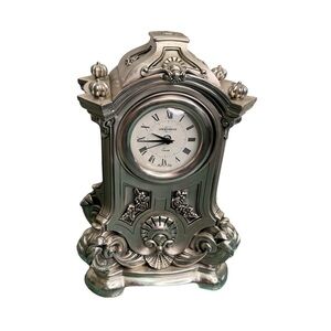 Vintage Argenti Italy Silver Plate Table Shelf Mantel Clock